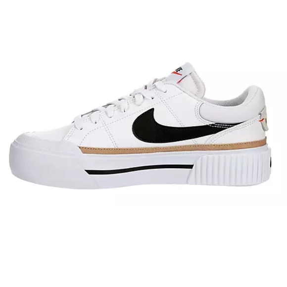 NIKE WOMENS PLATFORM COURT LEGACY LIFT SNEAKER - WHITE - Picture 4 of 7